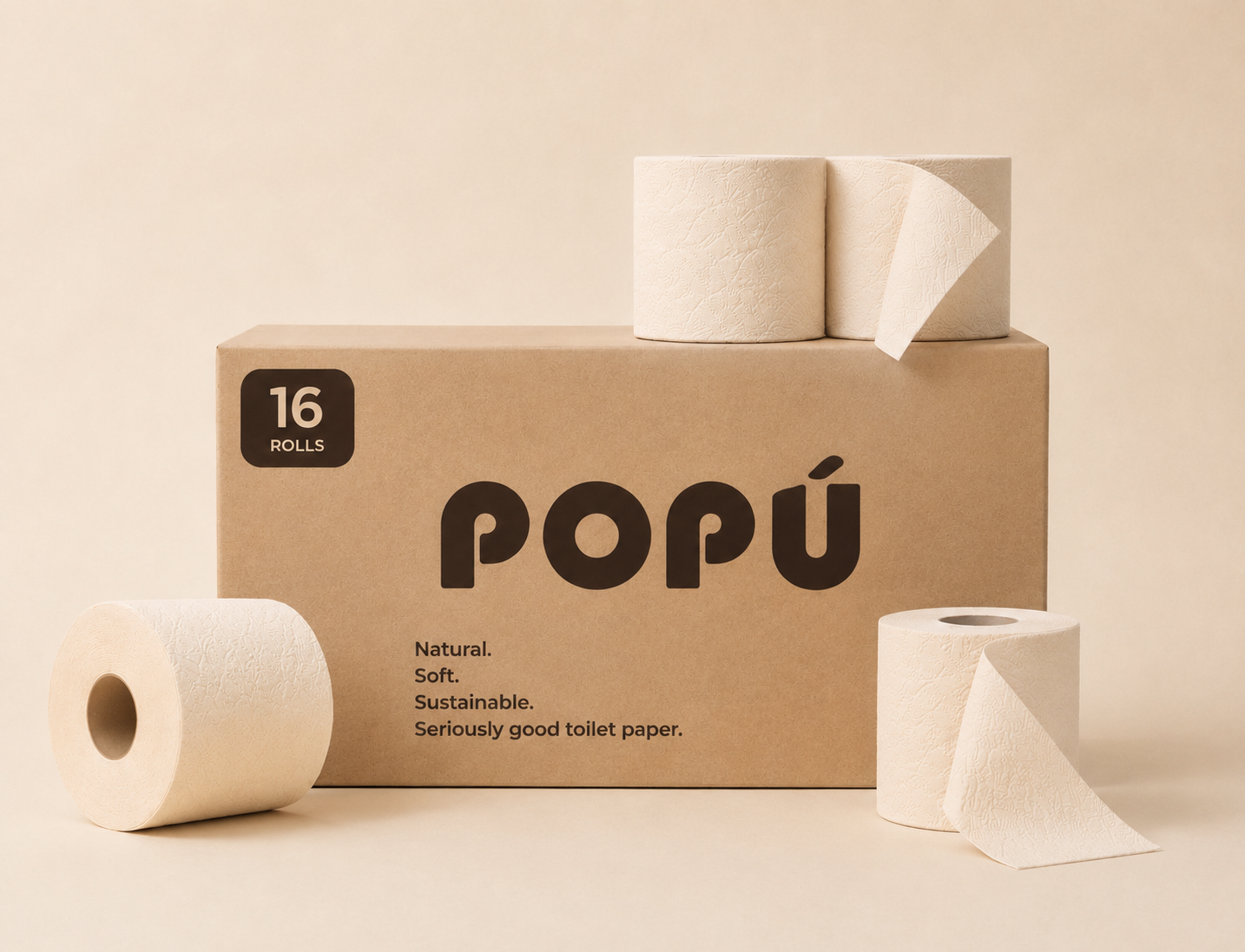 POPÚ ritinėlių tekstūra iš arti